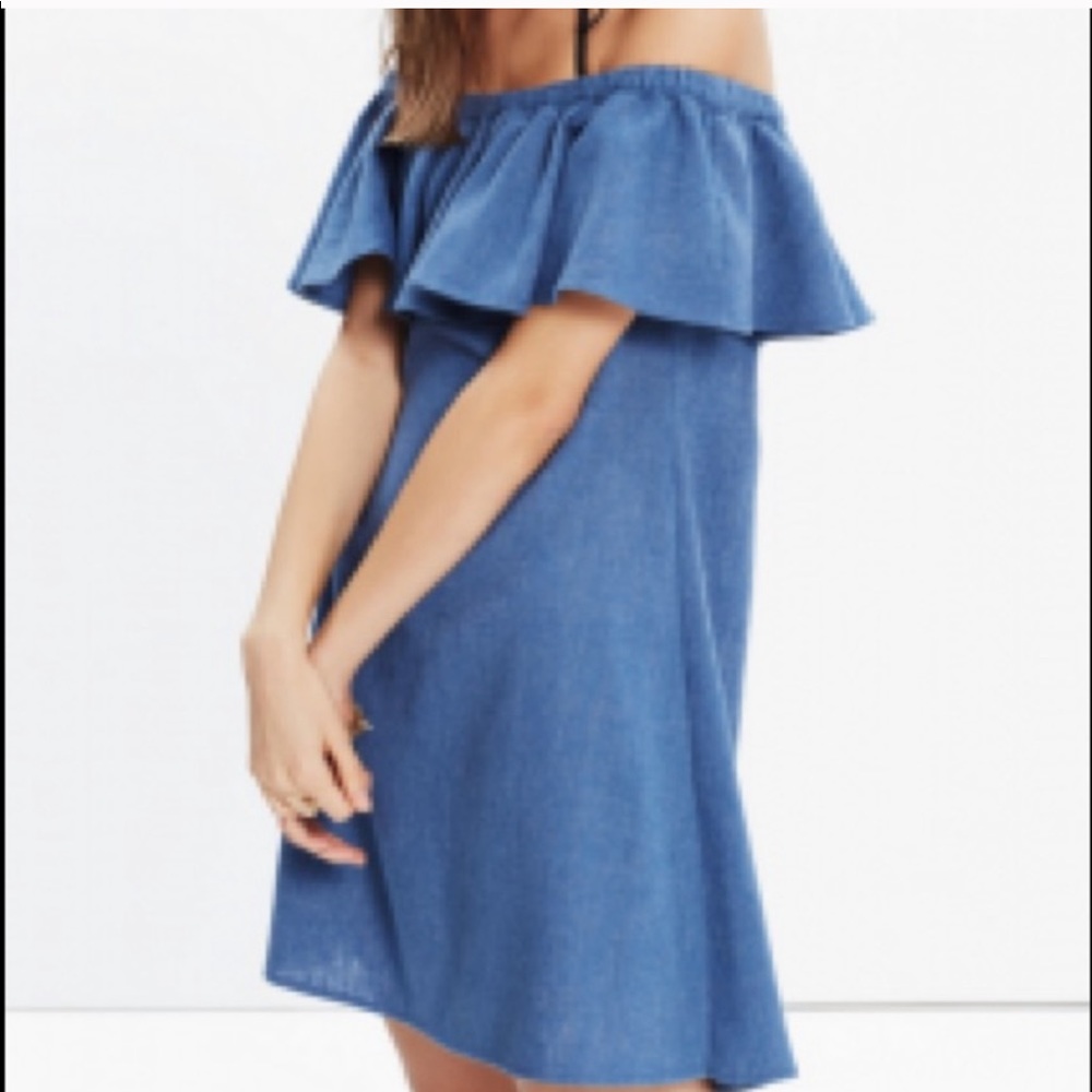 Off-the-shoulder Madewell denim dress